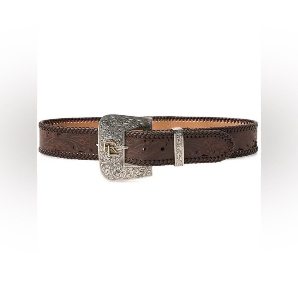 RALPH LAUREN COLLECTION LOGO BUCKLED BELT ISO